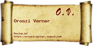 Oroszi Verner névjegykártya
